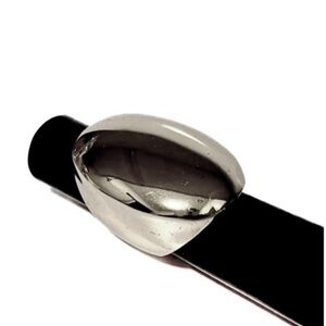 NEW - Shiny Silver Boho Chic Elegant Oversized Oval Statement Ring - Size 7